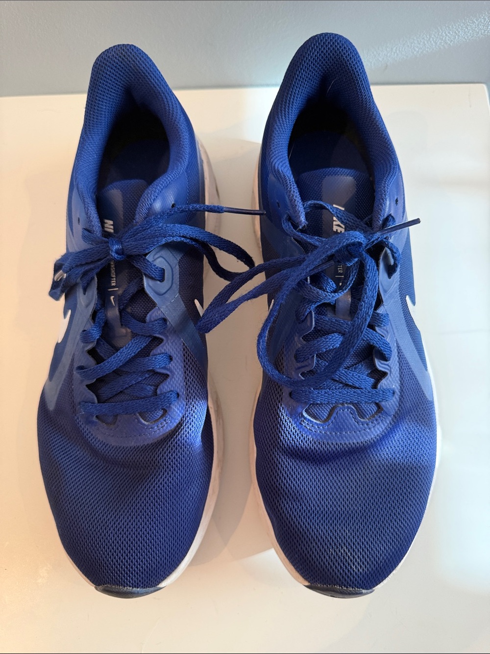 Nike Men’s Downshifter Running Sneakers Size 8.5 Blue & White Athletic Casual